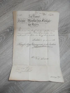 2 Antike handschriftlich Briefe Im Namen des Königs vn Bayern von 1838 und 1836 - Bild 1 von 10