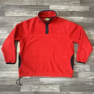 Vintage Cabela’s T-snap Fleece Jacket Men’s Medium Solid Red Polartec Pockets - Picture 1 of 9