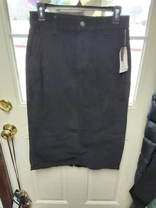 Nwt Time And Tru Womens Midi Corduroy Skirt Black  2 - Picture 1 of 2