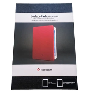 Twelve South SurfacePad Ultra Slim Luxury Leather Cover iPAD Mini Red BRAND NEW - Picture 1 of 10