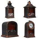 (2)LED Fireplace Lantern Indoor Outdoor Use Multiple Sizes Cool To The Touch