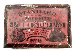 Vintage STANDARD selbstfärbendes Gummistempelpad Dose wird nicht verletzen - Bild 1 von 4