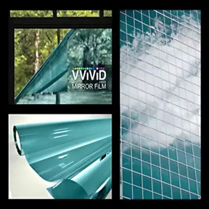 VViViD One-Way Blue Mirror Finish Vinyl Window Wrap Film 1ft x 5ft, - Picture 1 of 3
