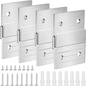 8 Pcs 2 Inch French Cleat Picture Hanger Heavy Duty Aluminum Z Bar Clips Hanger - Picture 1 of 7