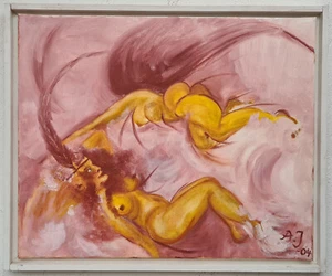 Avantgarde Ölgemälde Oil Painting Meisterwerk Porträt Stillleben Erotik 419 - Bild 1 von 12