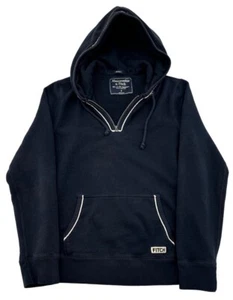 Vintage Abercrombie & Fitch Hoodie Sweatshirt Muscle Fit 1/4 Zip Mens Small Blue - Picture 1 of 11