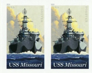 5392a, USS Missouri RARE Imperforate Pair Major Error With PSE - Stuart Katz - Picture 1 of 2