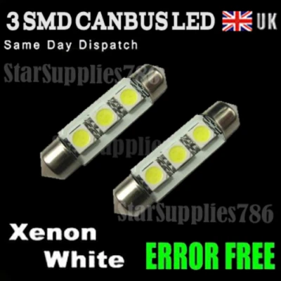 CANBUS FESTOON LED BULBS NUMBER PLATE INTERIOR LIGHTS FORD BMW AUDI VW MERCEDES  - Image 1 of 4