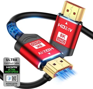 8K 10K HDMI 2.1 Cable 48Gbps Ultra High Speed Braided 4K@120Hz 8K@60Hz HDR10 - Picture 1 of 8