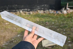 1,42 kg natürlicher klarer Quarz Obelisk Quarz Kristall Stabspitze Reiki Heilung WA601 - Bild 1 von 14