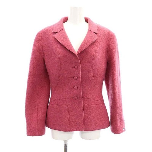 Giacca lana sartoriale CHANEL 99A taglia 36 rosa fodera seta donna