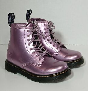 PRE-OWNED DR.MARTENS 1460 SPARK COMBAT BOOTS TODDLER GIRL SIZE 10.
