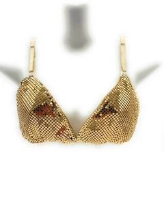 Women's Sexy Bra Metal Mesh Sparkling Shining for Cocktail Party Night Club - Picture 1 of 35