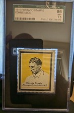 1915 Postaco Stamps Connie Mack SGC 7.5 HOF POP ONE NONE HIGHER A's Yellow 