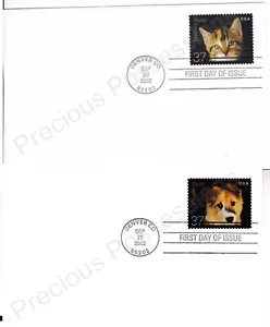 USA FDC'S FIRST DAY COVERS STAMP SET 2002 SAVE LIVES NEUTER OR SPAY CATS & DOGS - Picture 1 of 1