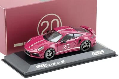 1:43 Minichamps Porsche 911 (992) Turbo S Cina 20th Anniversario Rubino Red Wap - Immagine 1 di 3