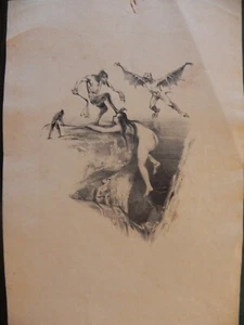 Poitevin Diables Lithographies 1832 Lithography Original Devils Cliff - Picture 1 of 3
