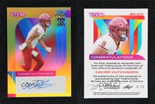 2023 Leaf Vivid Yellow Crystal /10 Xavier Hutchinson #BA-XH1 Rookie Auto RC