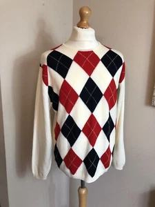 Peter Scott 100% Reine Schurwolle Argyle Diamond Pullover Pulli Gr 44 Brustumfang - Bild 1 von 11