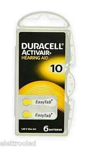 30 pile batterie per apparechi acustici DURACELL ACTIVAIR 10 PR70 gialle 1.45V - Foto 1 di 1