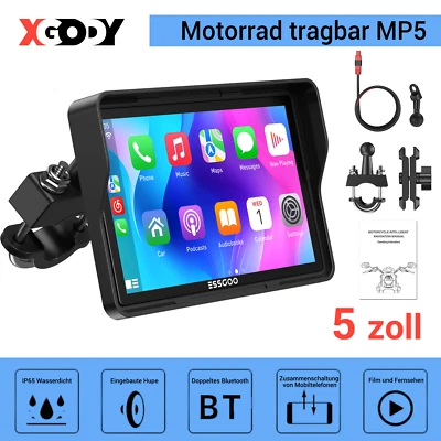 5" Zoll Navi Motorrad GPS Auto Wasserdicht + EU Karte Schwarz Navigationsgerät - Bild 1 von 4