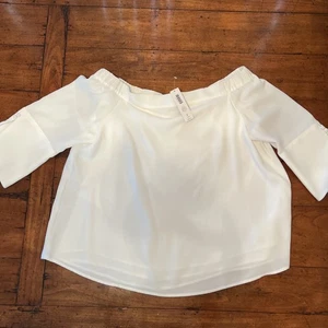 Chico's Apparel OTS Knopf SLV Schulterfrei Antikweiß Gr. 2 $ 89 Neu mit Etikett - Bild 1 von 5