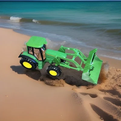 JOHM DEERE ERTL TRACTOR 8" x 11" W/removable FRONT LOADER 8" x 16" - Image 1 of 4