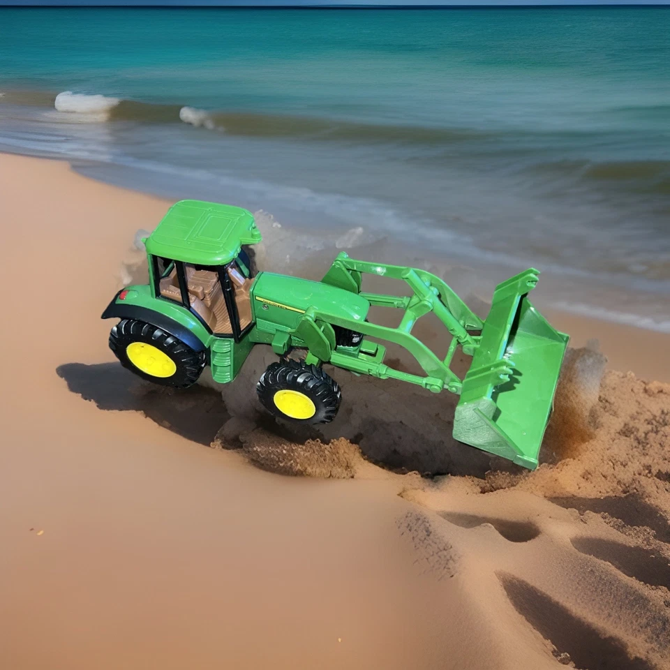 JOHM DEERE ERTL TRACTOR 8" x 11" W/removable FRONT LOADER 8" x 16" - Image 1 of 4