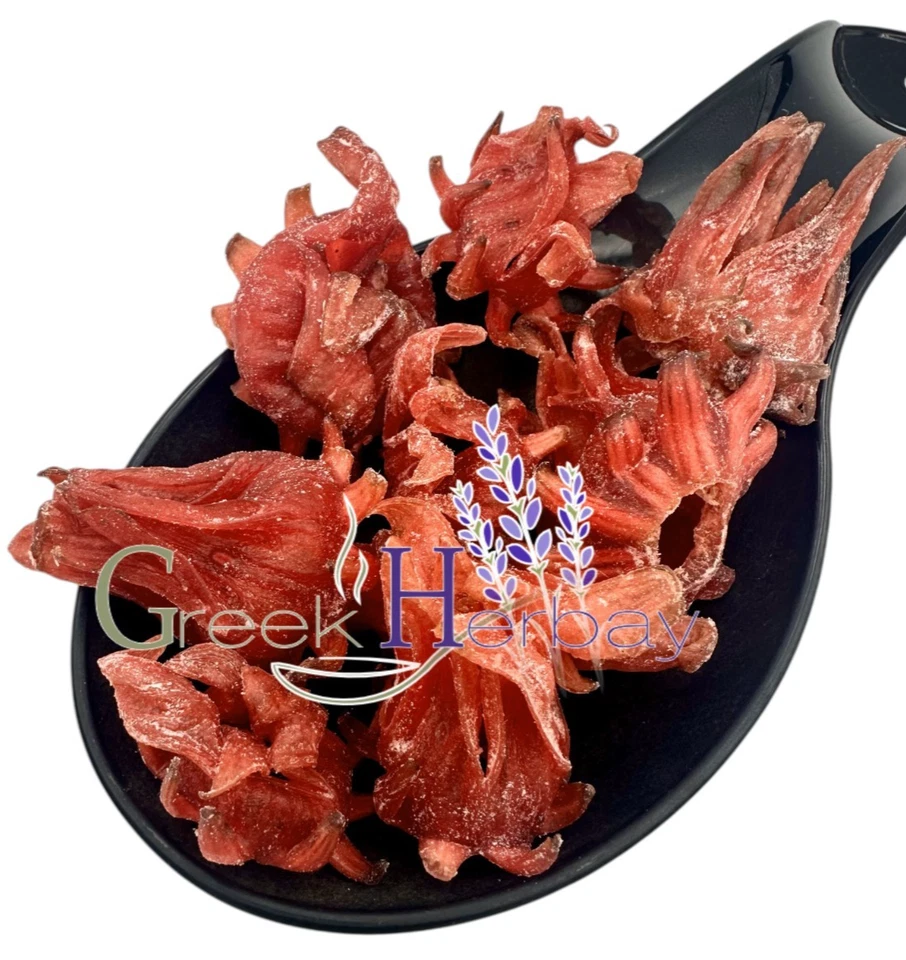 Candied Hibiscus Dried Flower 20g - 4,9kg Red colour added | Edible Fruit . - Image 1 of 2