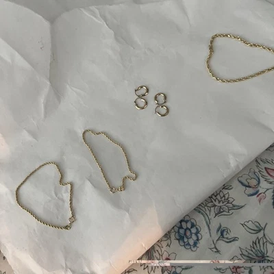 10kt & 14kt Real Gold Bracelets & Earrings - Image 1 of 4