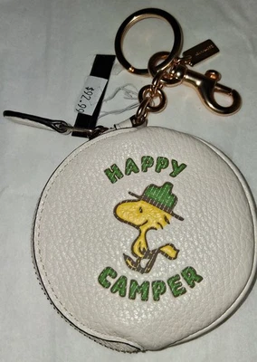 Bolso Monedero COACH Peanuts Woodstock Happy Camper Redondo con Cremallera 3.5" Foto 1 de 4