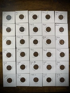 Lincoln Memorial Cent 1961-D To 1973-D 30 Coin Lot In 2x2s - Picture 1 of 3