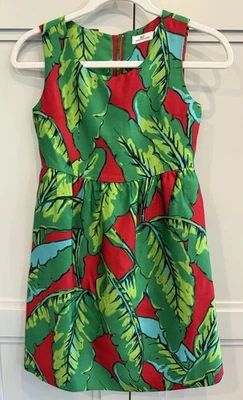 Vestido Vineyard Vines verde/vermelho folha de banana tamanho 10 feriado Natal 3 tamanhos disponíveis - Imagem 1 de 4