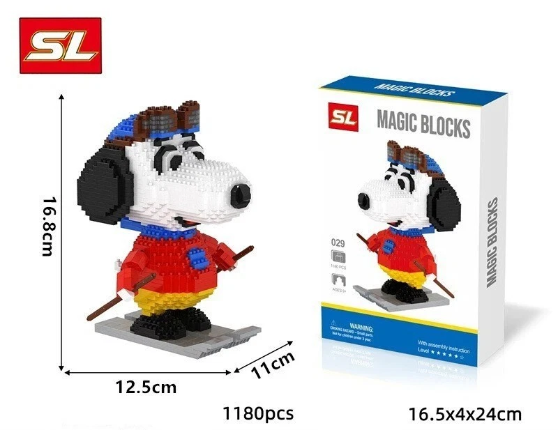 Набор волшебных мини-блоков Snoopy 1180 шт. сложные игровые блоки подарок - Изображение 1 из 4