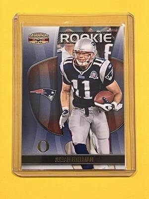 JULIAN EDELMAN 2009 Donruss Gridiron Gear Gold Rookie O Card # 087/100 PATRIOTS - Image 1 of 2
