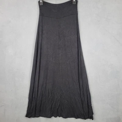 Falda Bobeau Mujer Pequeña Negra Maxi Línea A Elastizada Rayón Hecha en EE. UU. Foto 1 de 4