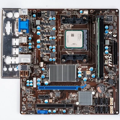 Placa madre MSI 760GMA-P34 (FX) AM3+ MicroATX DDR3 AMD FX-4130 lista para Windows XP Foto 1 de 4