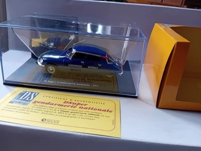 1/43 CITROËN D SUPER GENDARMERIE NATIONALE 1971 BOÎTE VITRINE CERTIFICAT ATLAS - Photo 1/4