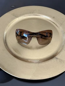 Vintage Christian Dior Sweetest Brown Gradient Rimless Womens shield Sunglasses - Picture 1 of 3