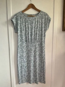 Hobbs Light blue and white floral jersey dress size 10 - Picture 1 of 6