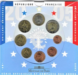 FRANCIA 2005 - JUEGO BU OFICIAL EURO COMO NUEVO (8) - SELLADO ORIG. PAQUETE - ¡BELLEZA RARA! - Imagen 1 de 6
