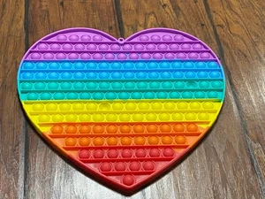 Rainbow Pops Its Fidget Gioco Giocattolo,Super Cuore Jumbo - Foto 1 di 4