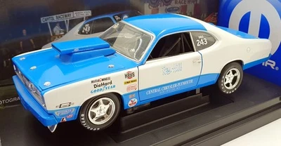 Ertl 1/18 Scale Diecast 29328P - 1972 Plymouth Duster Roy Hill - White/Blue - Image 1 of 4