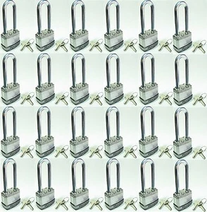 Master Lock Magnum #M1KALJ Lot of 24 KEYED ALIKE Code #A214 Long Carbide Shackle - Picture 1 of 3