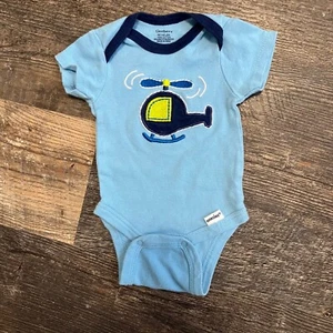Gerber Helikopter Body Kurzarm Blau Baumwolle Newborn NB - Bild 1 von 4