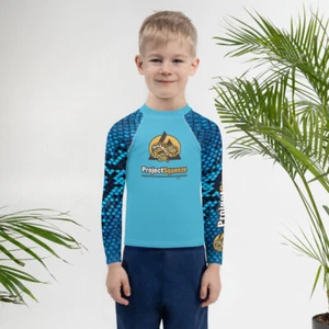 Project squeeze Kids Rash Guard blue snake skin - Picture 1 of 11