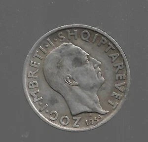 Monete Albania 1935 1FR.AR. Ag 5Gr.Vedi foto. LL 1 - Foto 1 di 2
