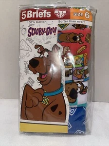 New SCOOBY-DOO Boys Brief Underwear Size 6 100% COTTON 5 Pack 22.5 Waist - Picture 1 of 6