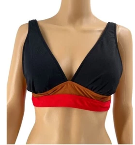 Ann Taylor Loft Bikini Top Black, Rust, & Red Size M - Picture 1 of 9