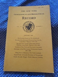 New York Genealogical and Biographical Record, Vol 113, Number 1, January 1982 - Picture 1 of 1